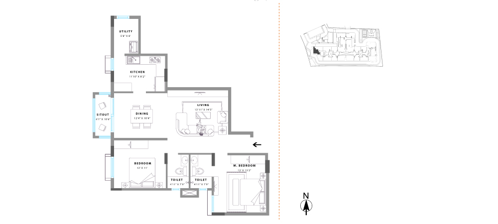 Unit No. 21 Super Built Up Area: 1177 sq. ft. RERA Carpet Area: 850 sq. ft. Balcony Area: 80 sq. ft.
